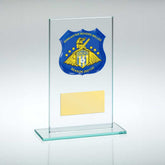 JADE GLASS PLAQUE WITH PLATE (REQUIRES SP-SHIELD OR SHIRT-B) - 5.5in